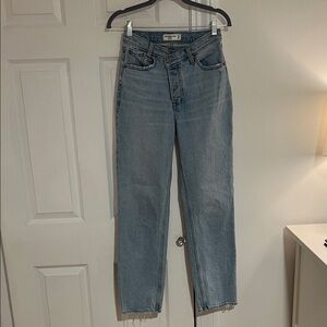 Abercrombie & Fitch Dad High Rise Blue Denim (crossover waist)